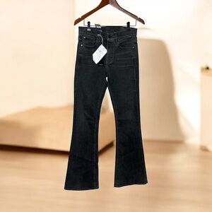 G-Star Raw Women's Size 27 x 33 Flare Jean 3301 Nero Black Stretch Faded Grey